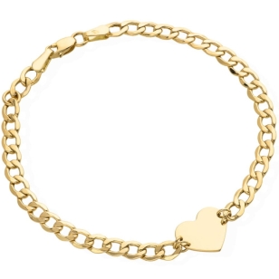 Bransoletka złota płaskie serce na łańcuszku pancerka