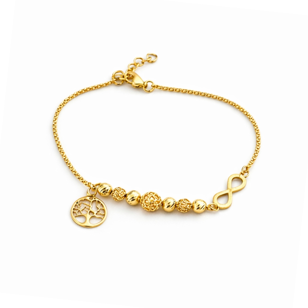 copy of Vergoldetes Armband schwarze Schnur INFINITY