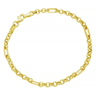 Bransoletka złote ogniwo i splot kółeczek