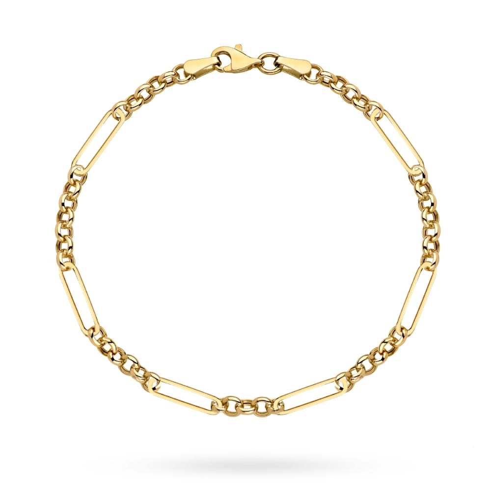 Bransoletka złote ogniwo i splot kółeczek