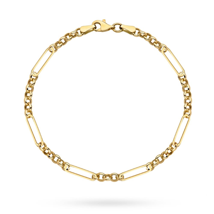 Bransoletka złote ogniwo i splot kółeczek