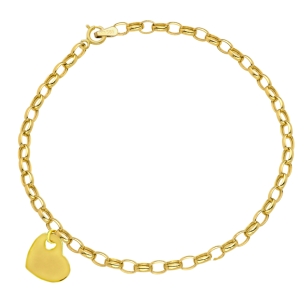 Bransoletka złote splecione owale z pełnym sercem