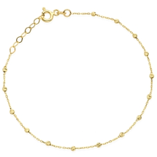 Bransoletka złote delikatne diamentowane kulki