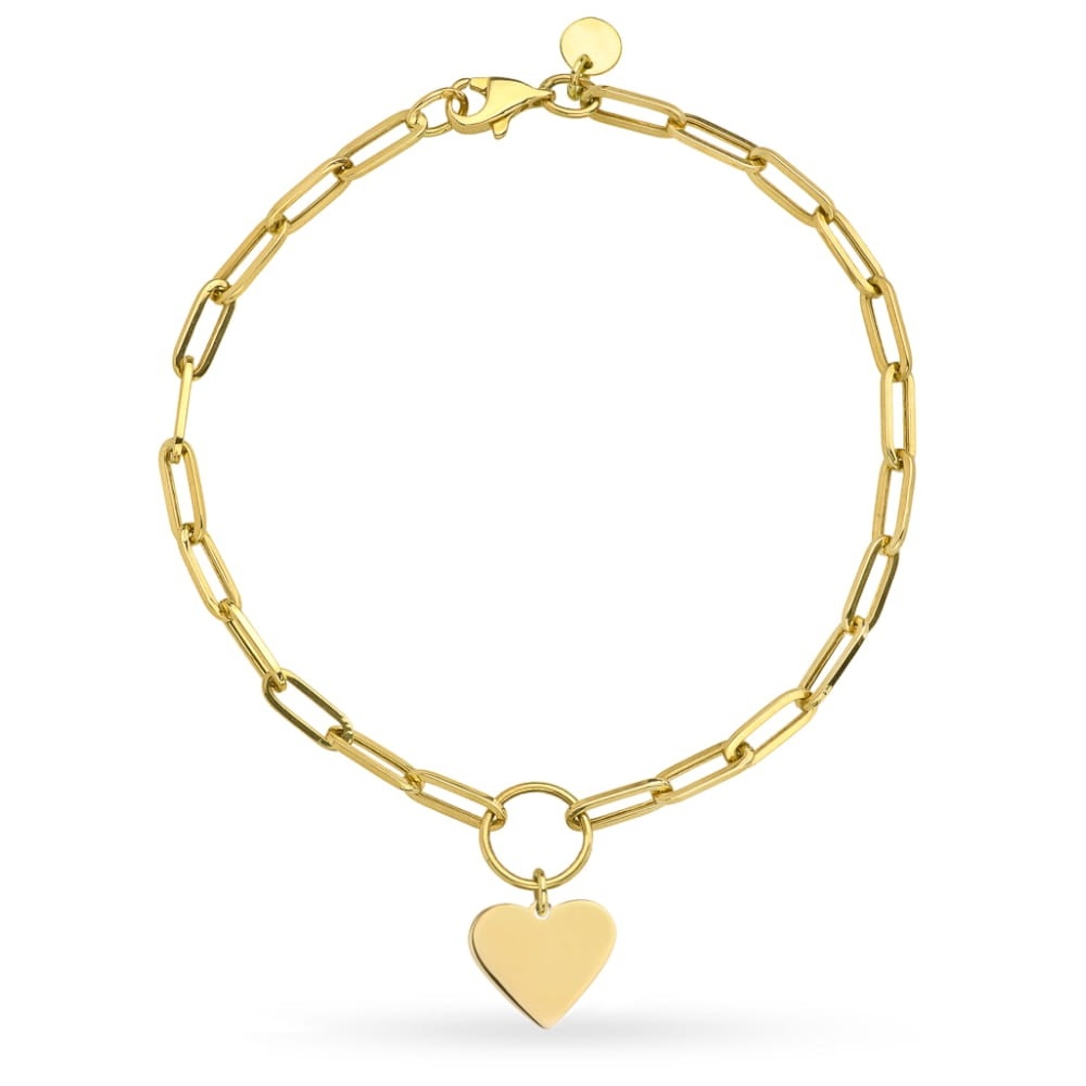 Bransoletka złote ogniwa i pełne serce