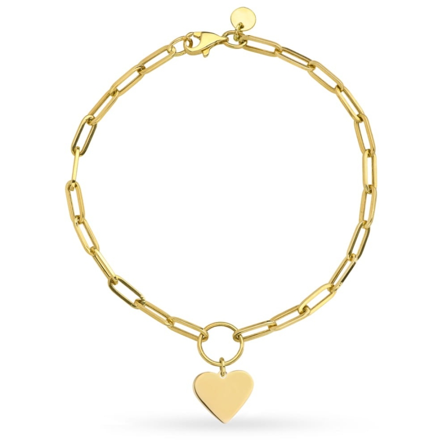 Bransoletka złote ogniwa i pełne serce