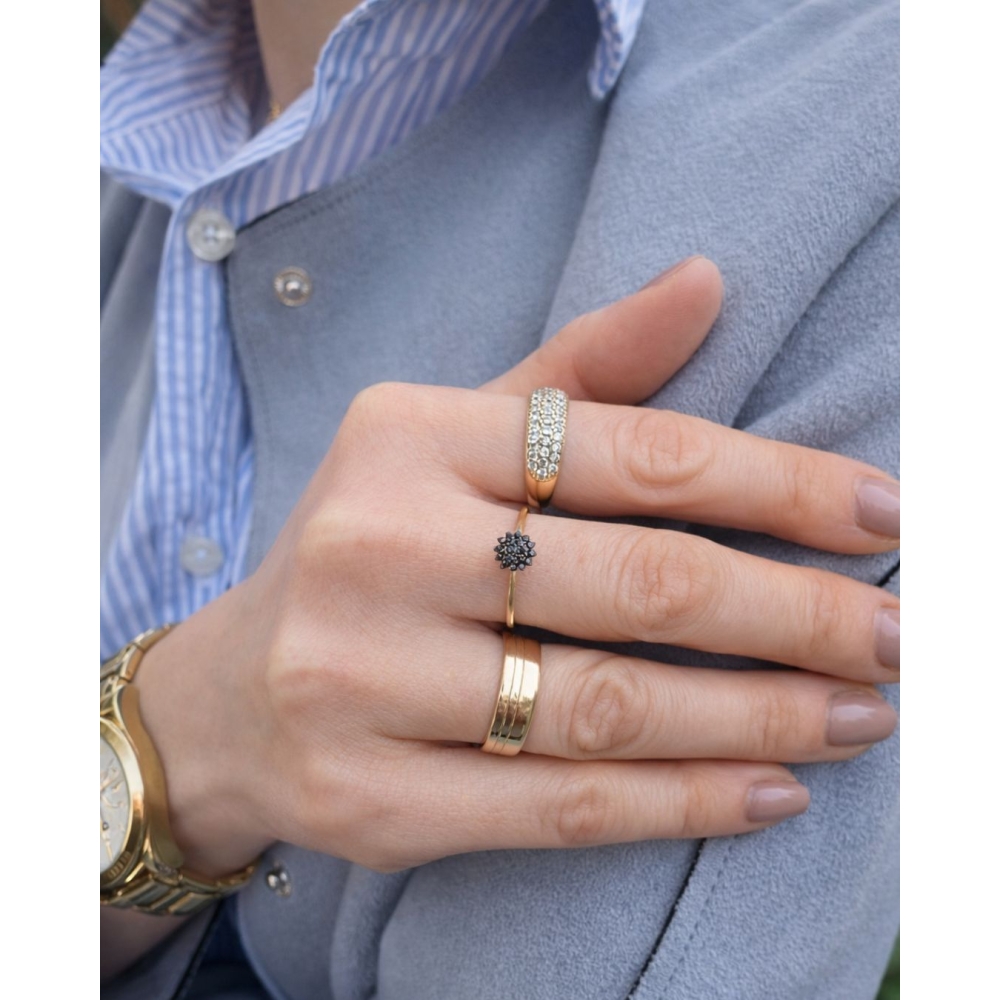 Goldring niedlich Blumenmuster 585