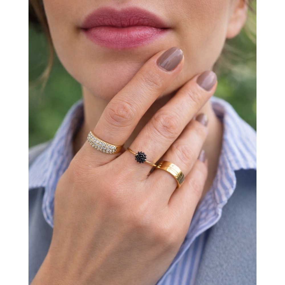 Goldring niedlich Blumenmuster 585