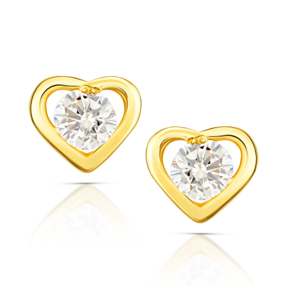 Kolczyki serca cyrkonia 333