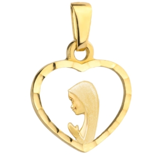 Medalik Matka Boska w diamentowanym sercu pr. 585