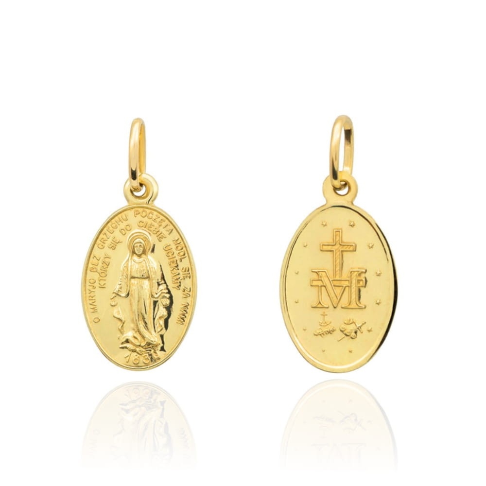 Medalik złoty cudowny zawieszka mały pr. 585