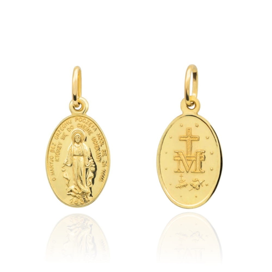 Medalik złoty cudowny zawieszka mały pr. 585