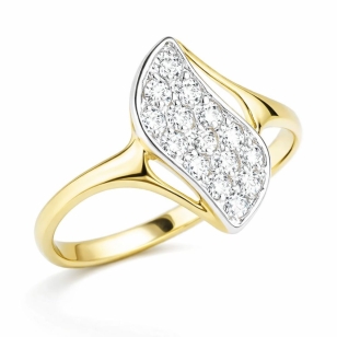 Goldring mit Strasssteinen zarte Wave P2.1283 | ergold