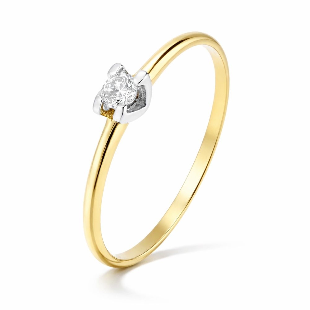 Goldring mit Zirkonia-Öse