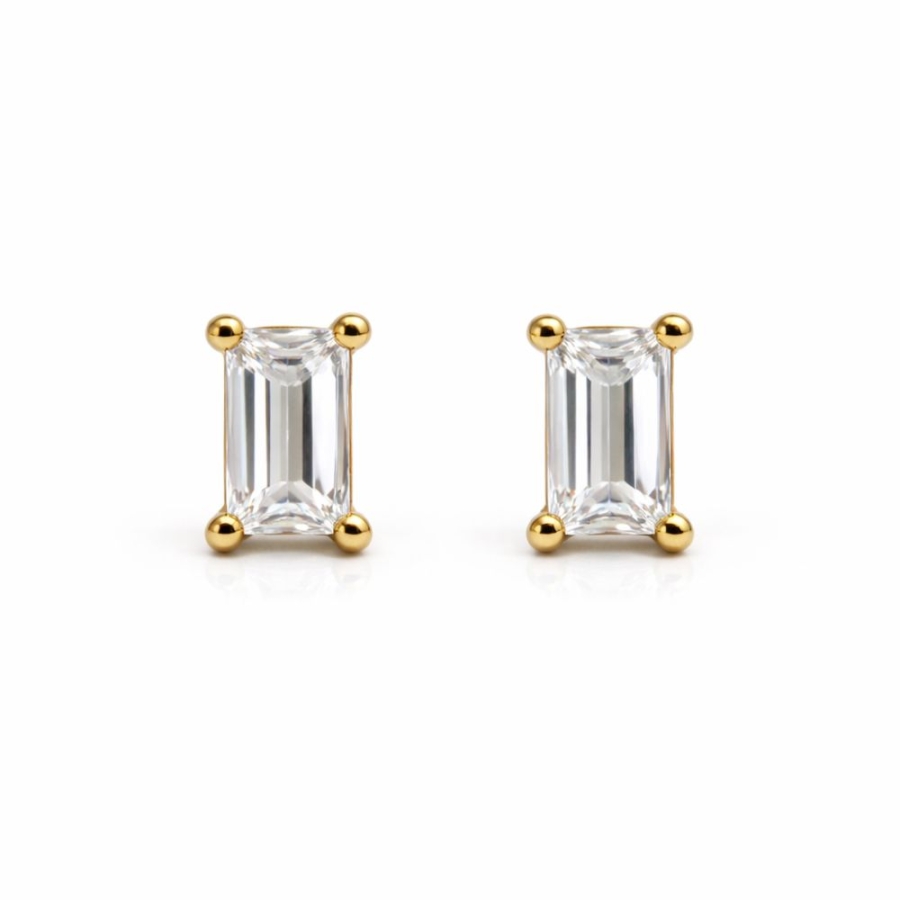 ⭐Kolczyki złote 333 prostokątna cyrkonia♥ Ergold