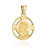 Medalik złoty okrągły wizerunek Jezusa bardzo duży