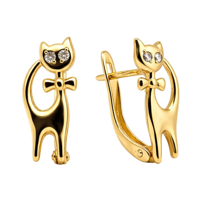 Goldene Ohrringe Rechtecke K3.2480P