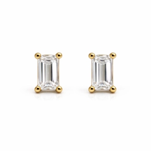 ⭐Kolczyki złote 585 prostokątna cyrkonia♥ Ergold