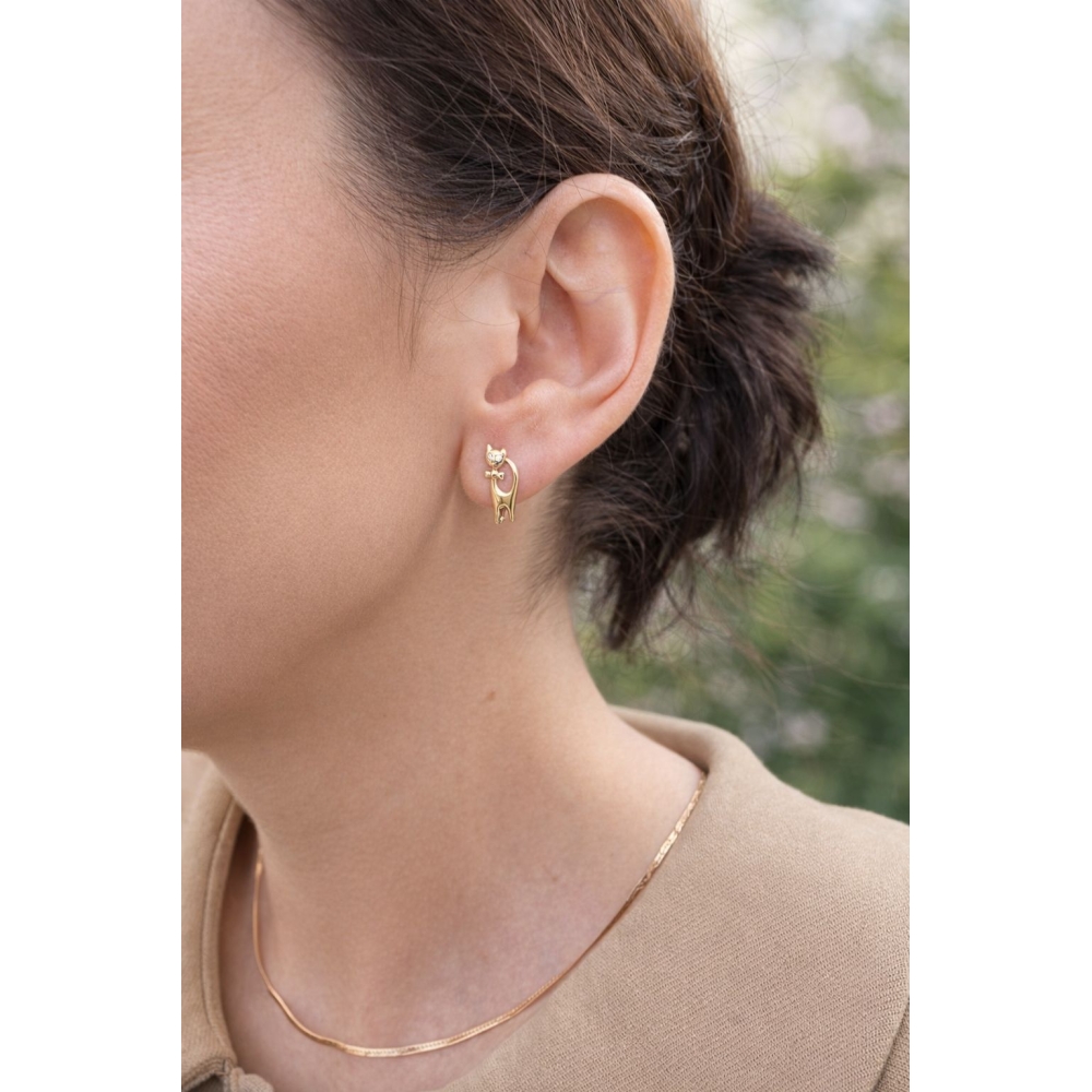 Goldene Ohrringe Rechtecke