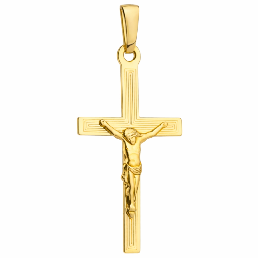 Złoty krzyżyk z Jezusem próba 375