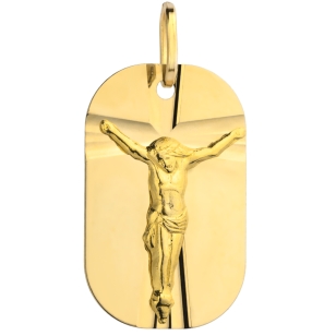 Medalik złoty z Jezusem na krzyżu