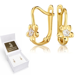 Złote kolczyki dla dziewczynki Idealny prezent na Komunię | ERgold