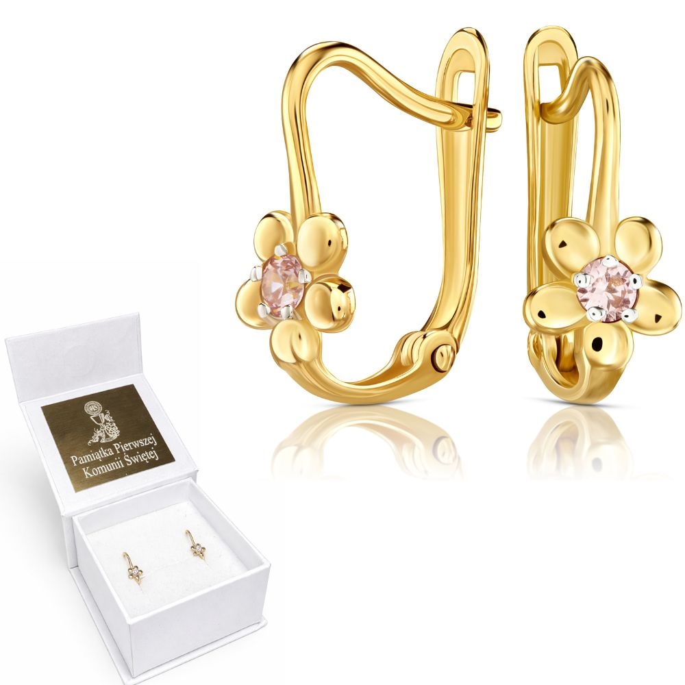 copy of Goldene Ohrringe Blumen hellrosa