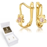 Goldene Ohrringe Blumen hellrosa K3.2374r