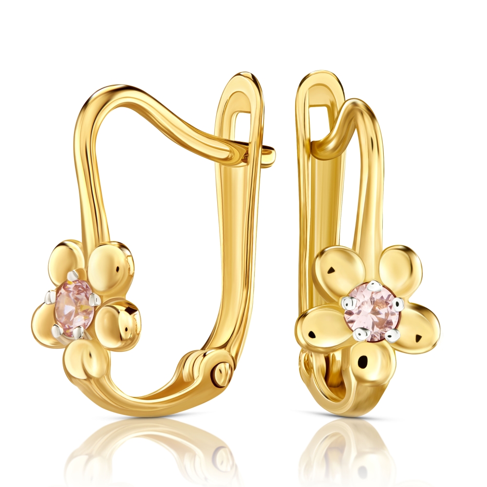 copy of Goldene Ohrringe Blumen hellrosa