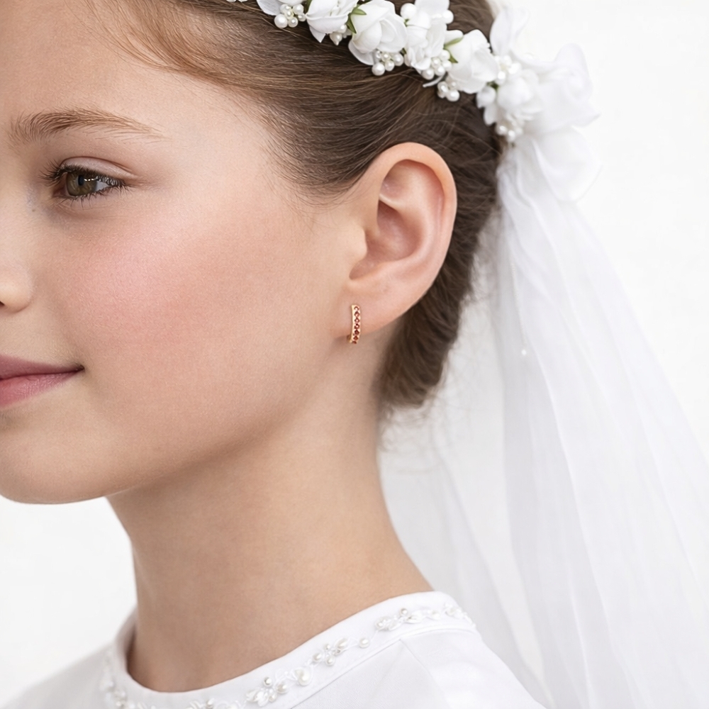 copy of Princess Sparkle Gold Rubin Ohrringe 585