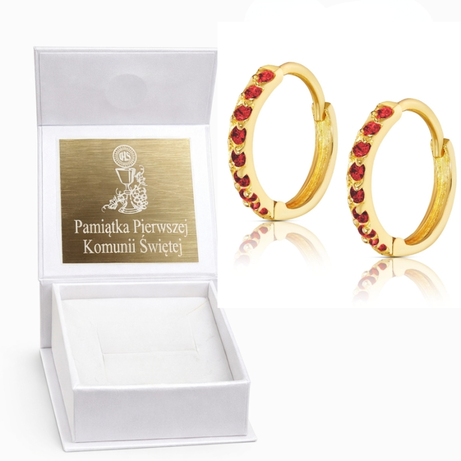 Princess Sparkle Gold Rubin Ohrringe 585 K3.2329Pcz | ergold