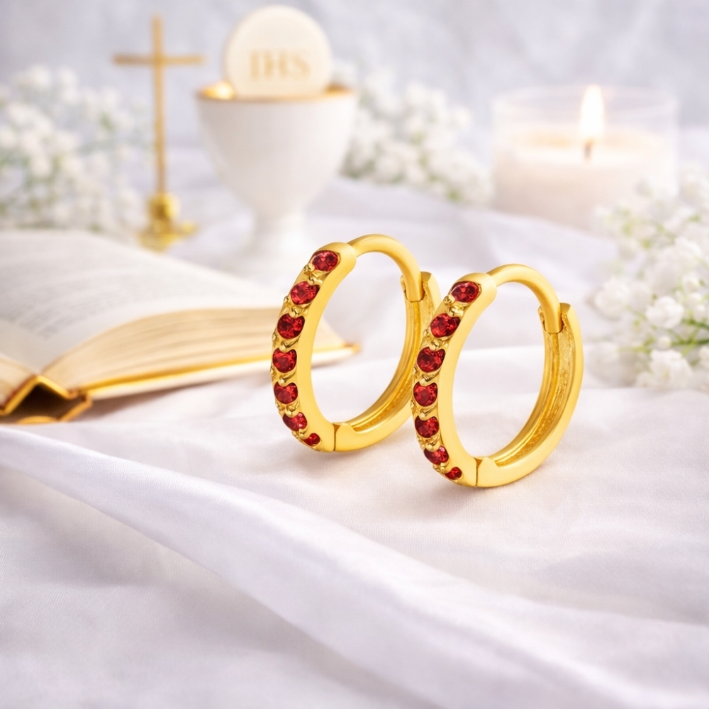 copy of Princess Sparkle Gold Rubin Ohrringe 585