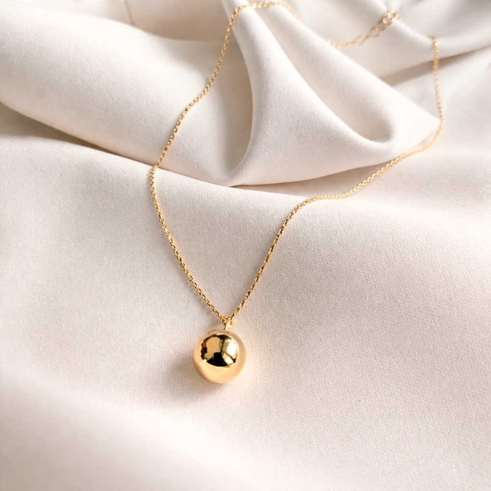 Naszyjnik pozłacany 14k z kulką
