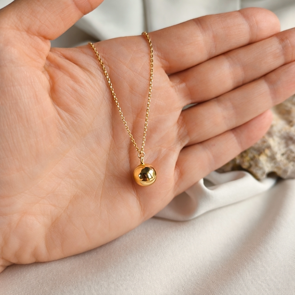 Naszyjnik pozłacany 14k z kulką