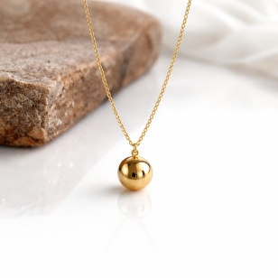 Naszyjnik pozłacany 14k z kulką  |ERGold