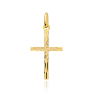 Krzyżyk złoty diamentowany