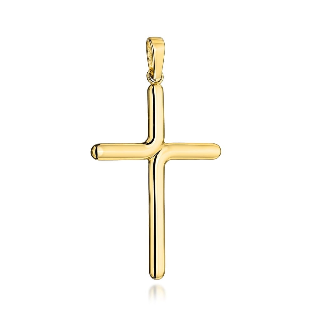 Krzyżyk złoty gładki zaokrąglony