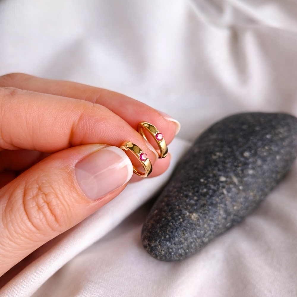 Złote kolczyki dla dziewczynki 585 Komunia Chrzest Prezent