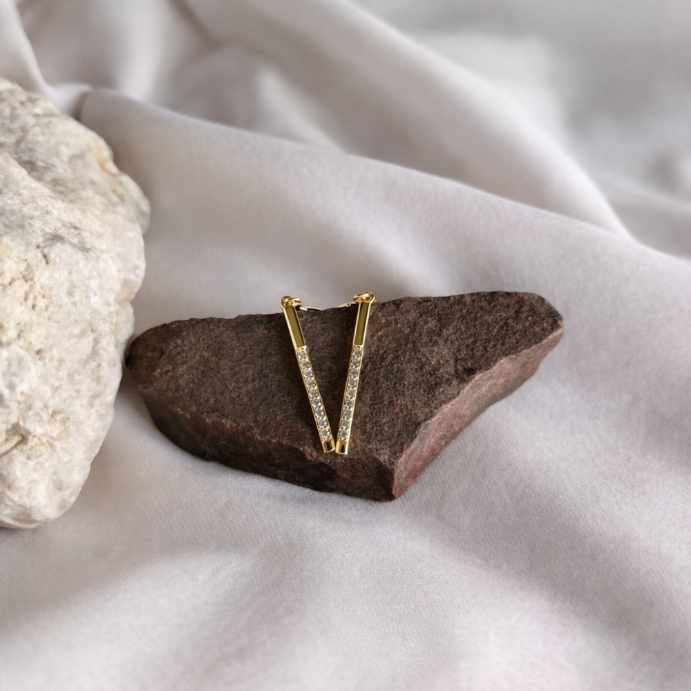 Pozłacane srebrne kolczyki z cyrkoniami