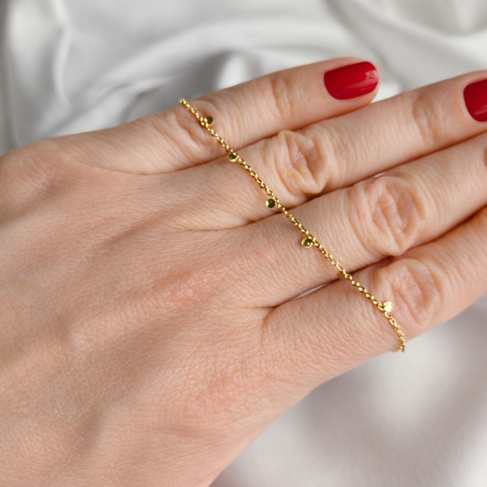 copy of Vergoldetes Armband schwarze Schnur INFINITY