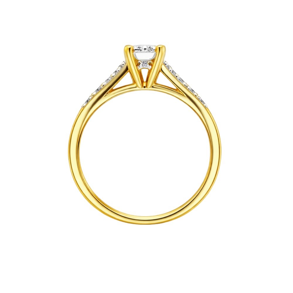 Gold Ring Asymmetrisch Schönes Muster