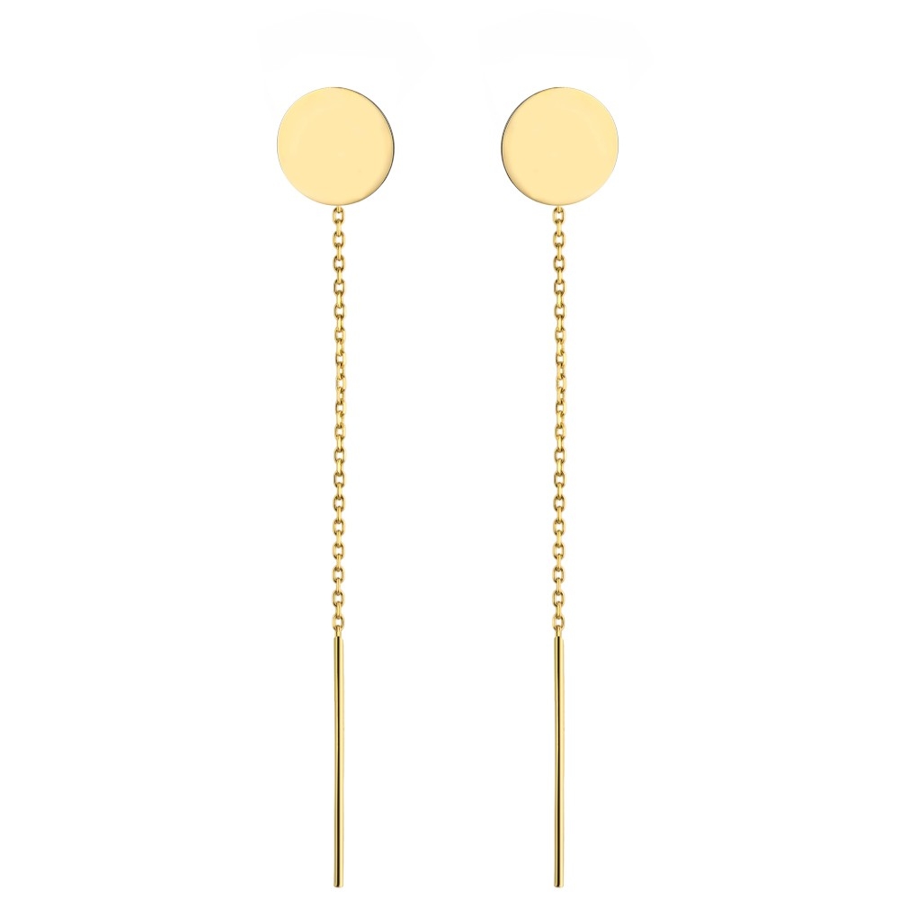 Kolczyki przewlekane złote kółka