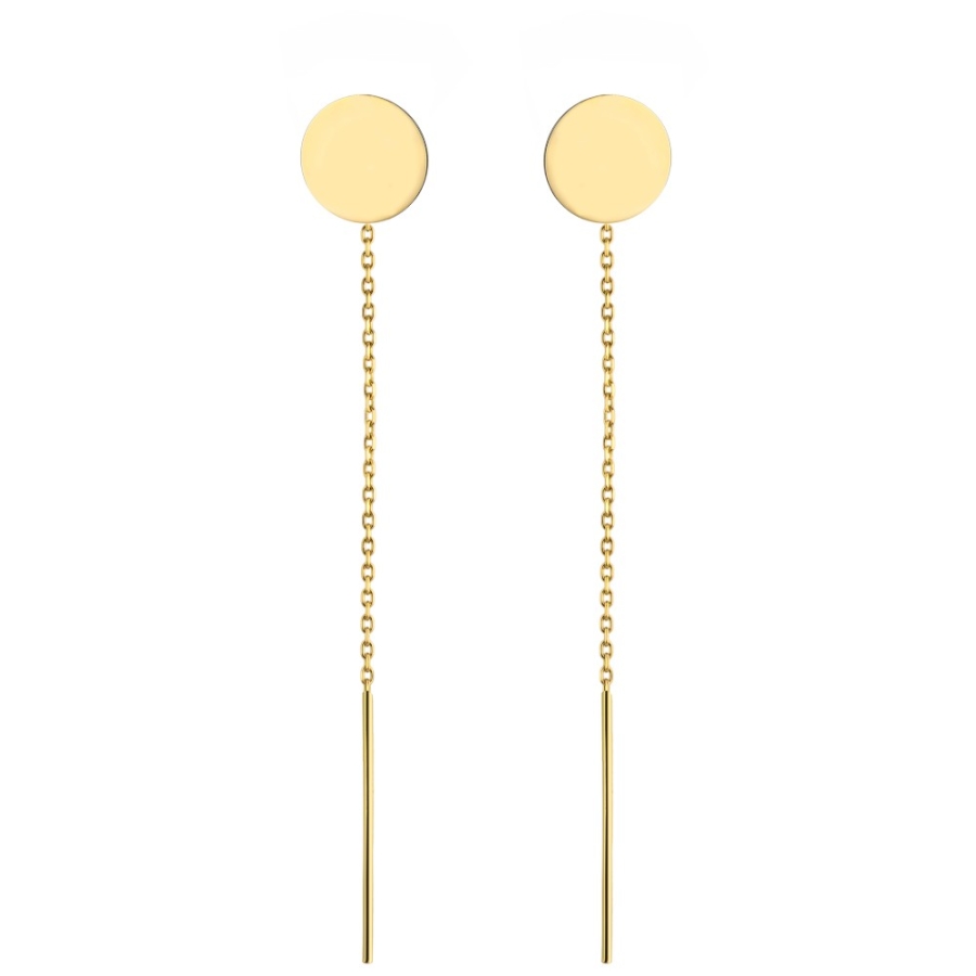 Kolczyki przewlekane złote kółka