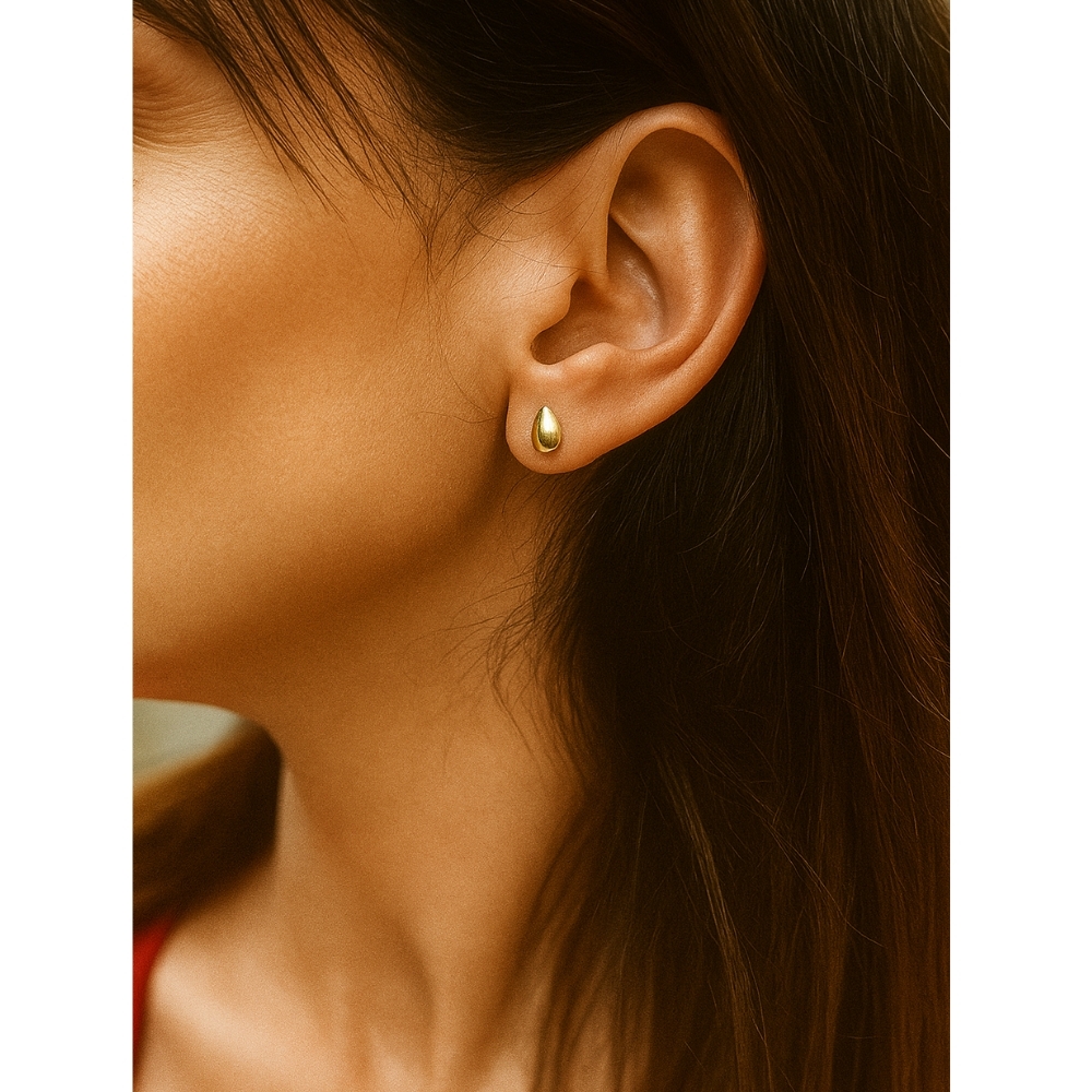 copy of Kolczyki złote pełne kółko z cyrkonią na środku