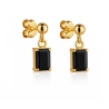Pozłacane srebrne kolczyki z czarnym ONYKSEM| ERgold