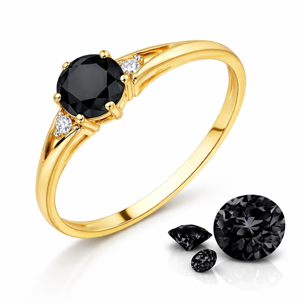 Gold Ring Zirkonie nur ein Smaragd