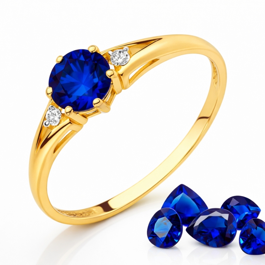 Gold Ring Zirconie Nur ein Smaragd | ergold