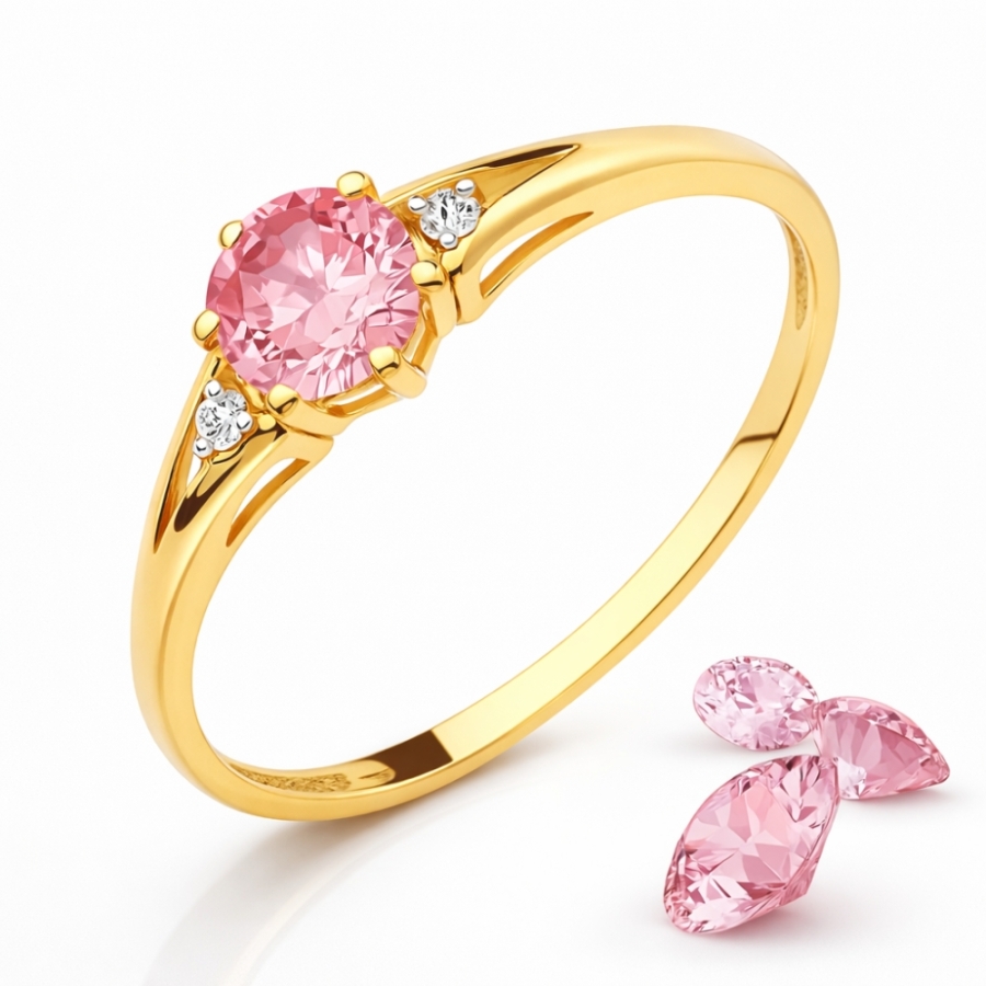 Gold Ring Zirconie Nur ein Smaragd | ergold