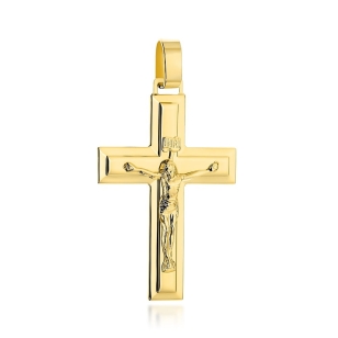 Krzyżyk złoty z wizerunkiem ukrzyżowanego Jezusa Chrystusa