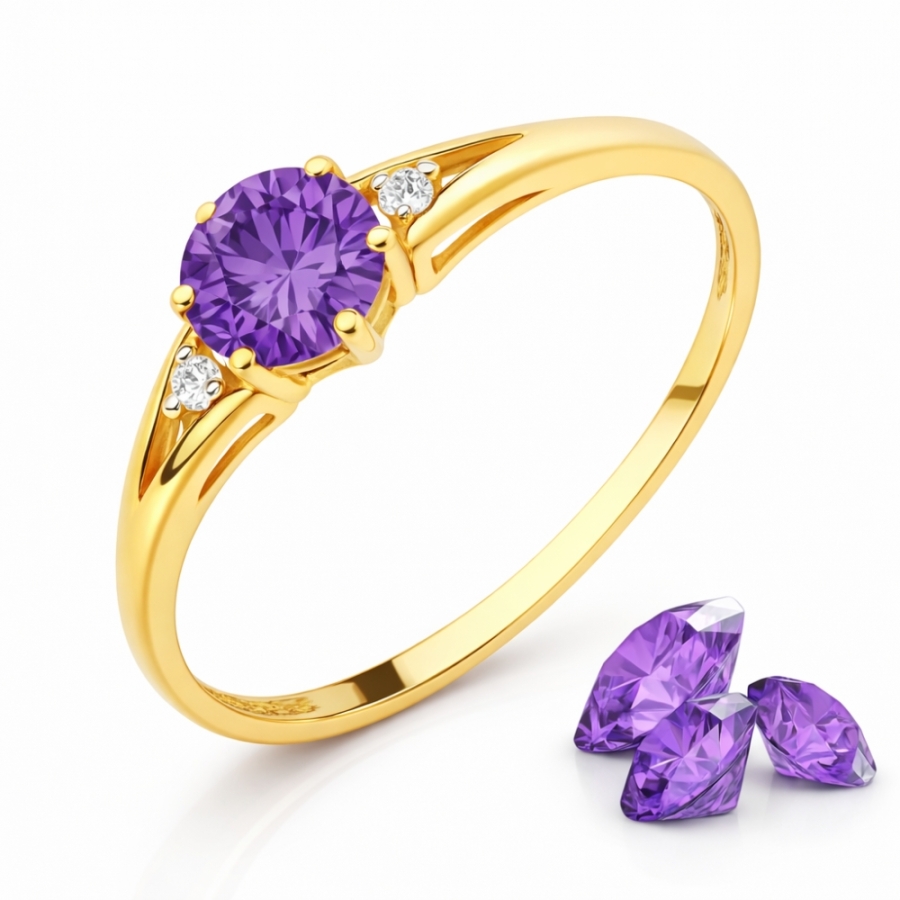 Gold Ring Zirconie Nur ein Smaragd | ergold