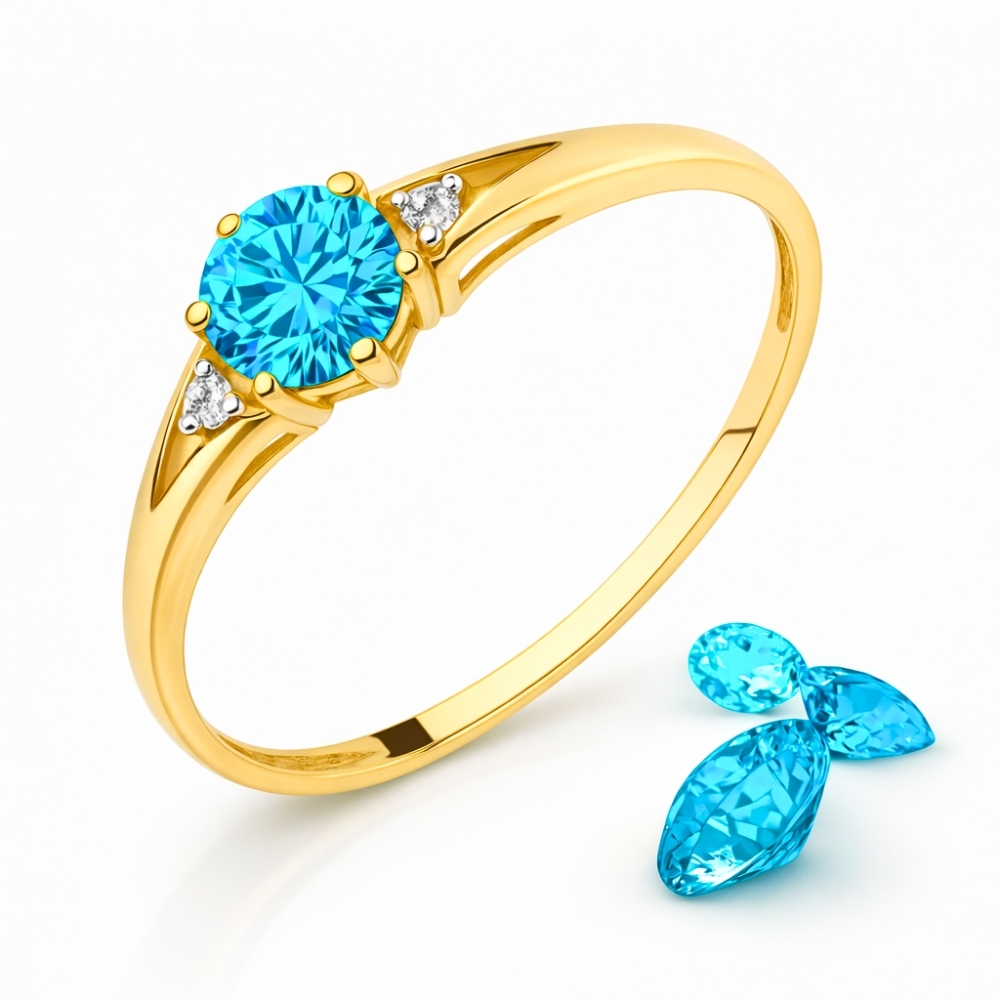 Gold Ring Zirkonie nur ein Smaragd